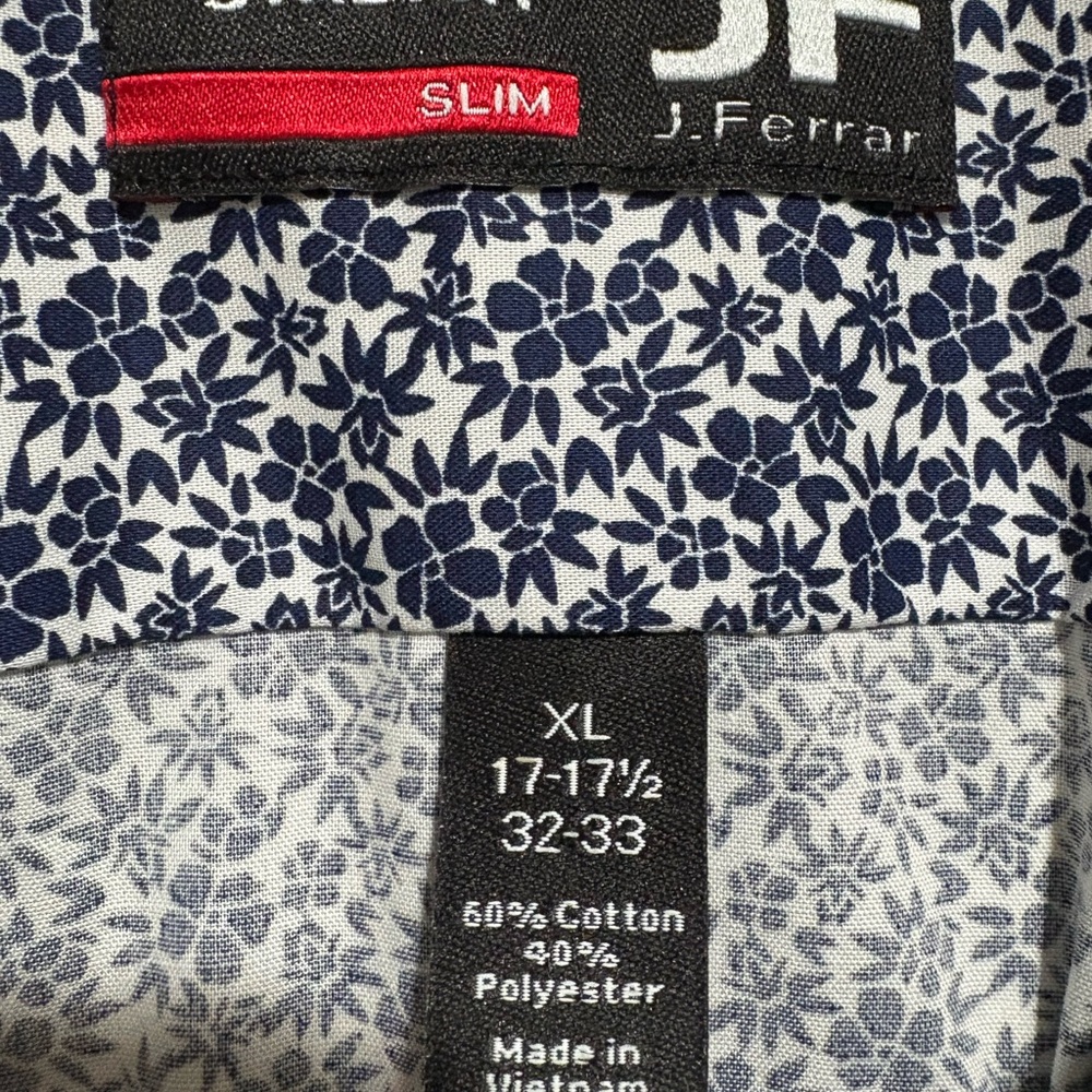 JF J.Ferrar Navy Floral Shirt - Picture 2 of 8